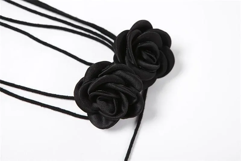 BerryBetty - Appliques solid ruched string dress