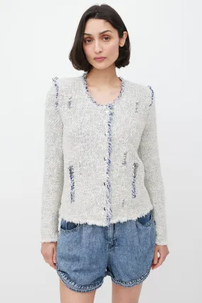 Cream & Blue Tweed Jacket