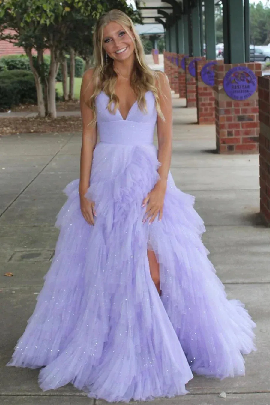 Dress Formal Women's Dresses High-Waist Tiered with Ruffles Tulle Party Dress Prom Dresses Shops