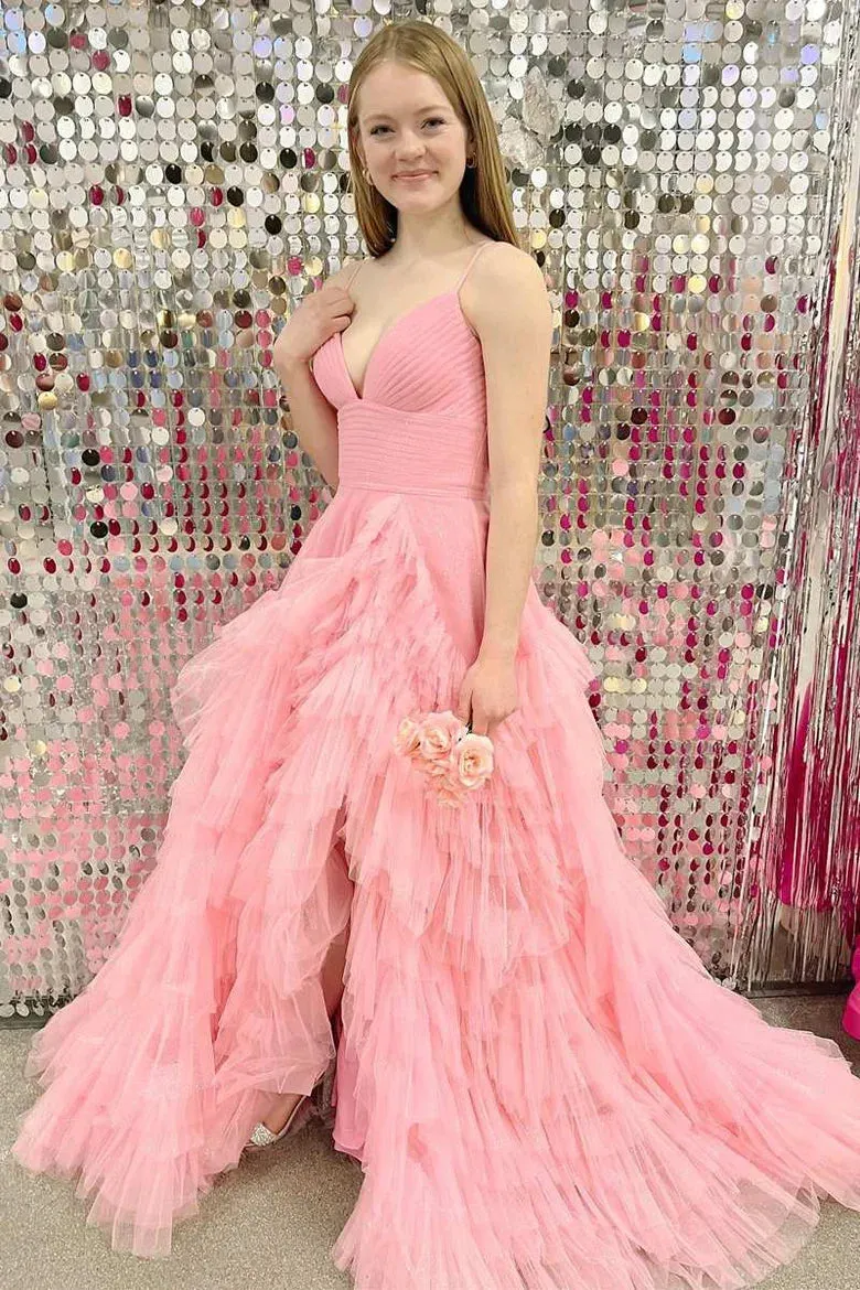 Dress Formal Women's Dresses High-Waist Tiered with Ruffles Tulle Party Dress Prom Dresses Shops