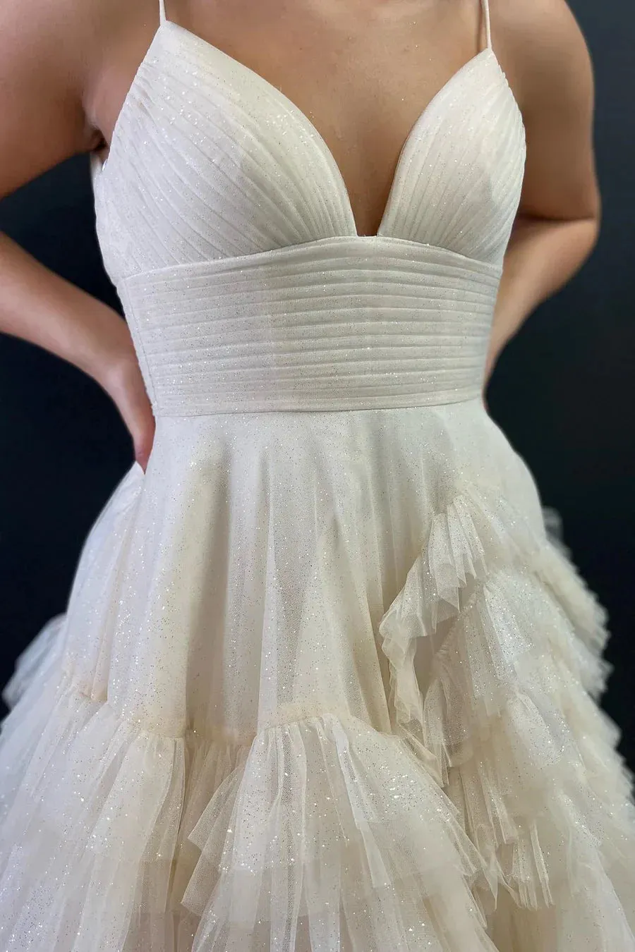Dress Formal Women's Dresses High-Waist Tiered with Ruffles Tulle Party Dress Prom Dresses Shops