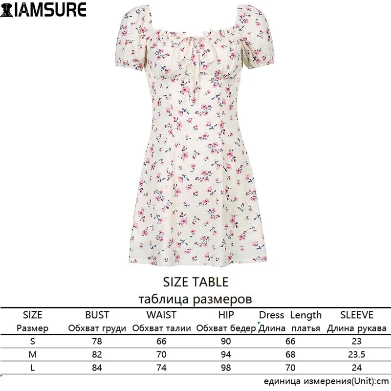 Floral Puff Sleeve Ruffle Summer Dress