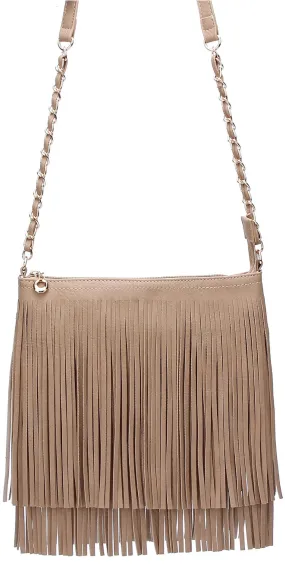 Fringe Factor Boho Crossbody (Stone)