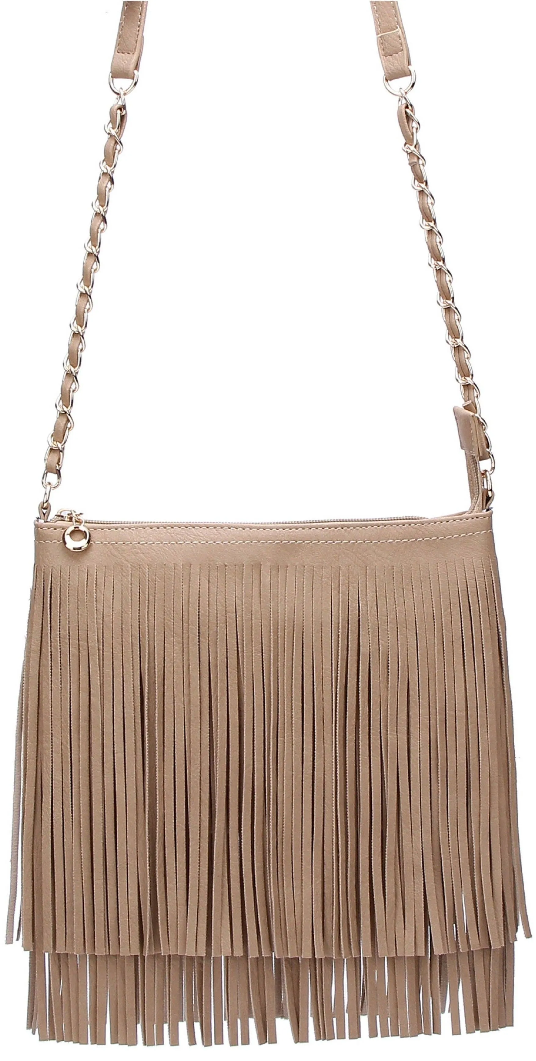 Fringe Factor Boho Crossbody (Stone)
