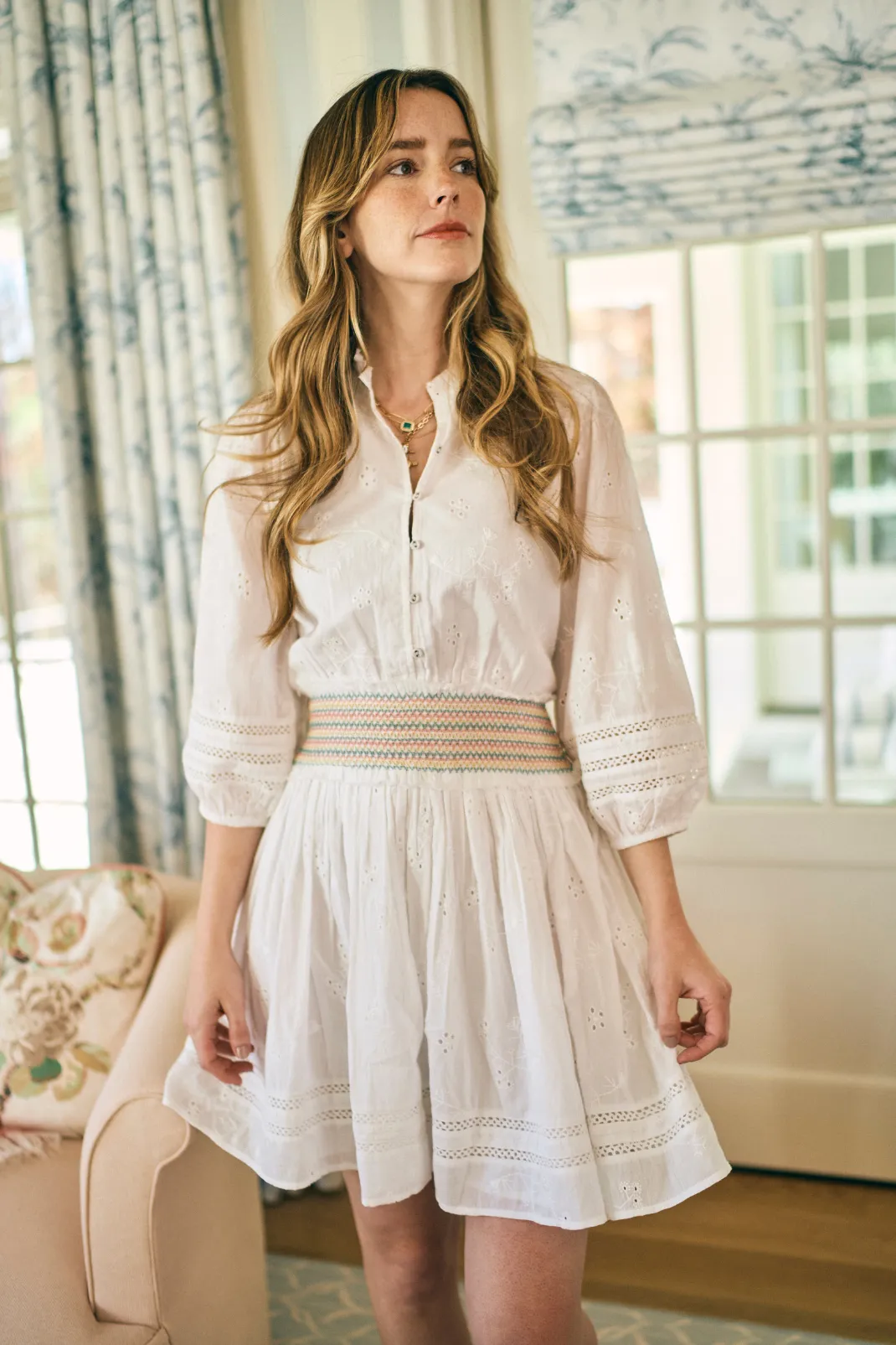 Gracie Dress in White Alyssum