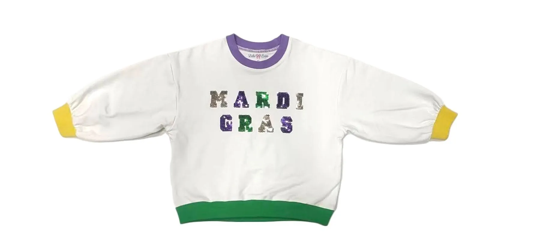 LuLu BeBe Kids Sequin Mardi Gras Sweatshirt