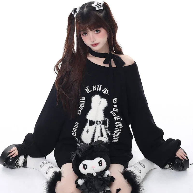 Sweet Girly Christmas Style Lantern Sleeve Sweater