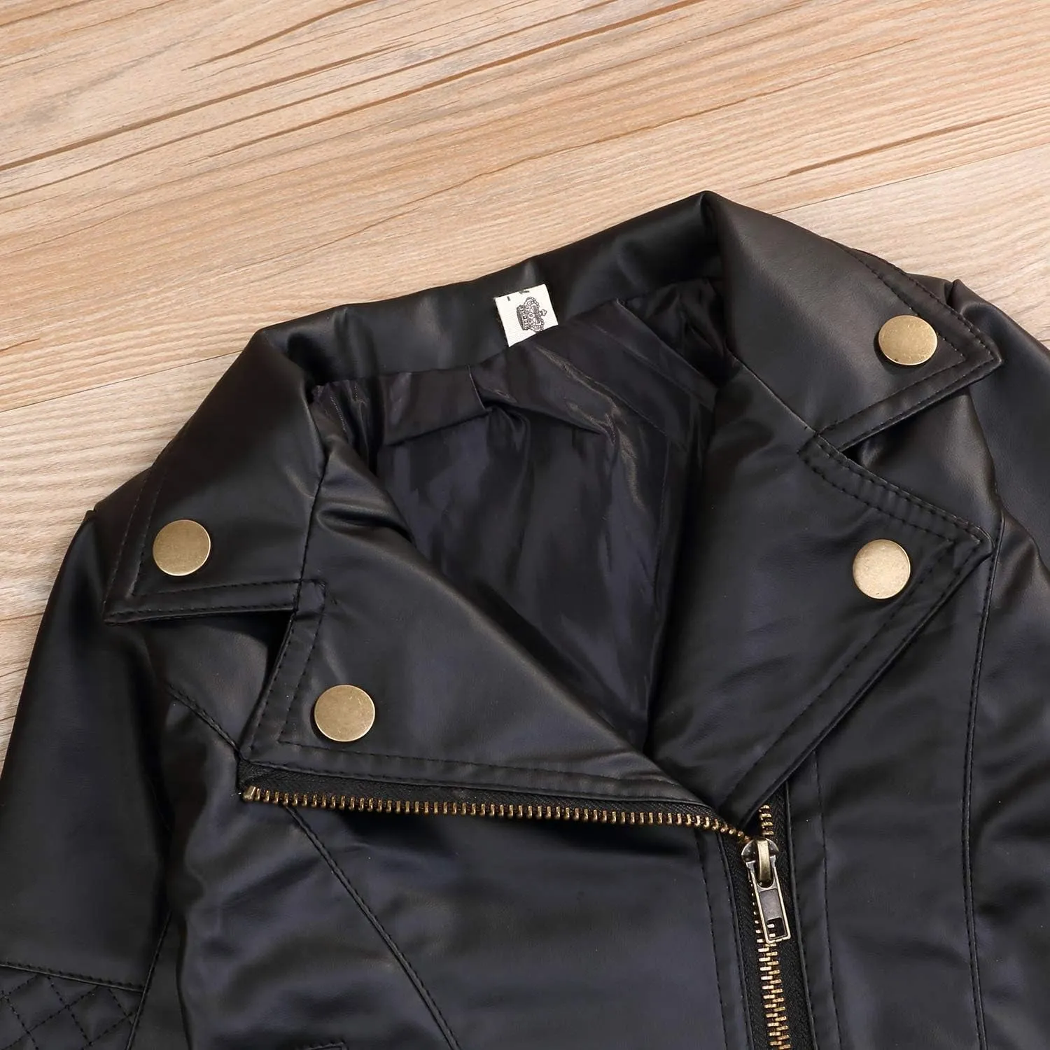 Toddler Boys Girls Motorcycle Faux Leather Jackets Coat Winter Outwear for 1-5Y